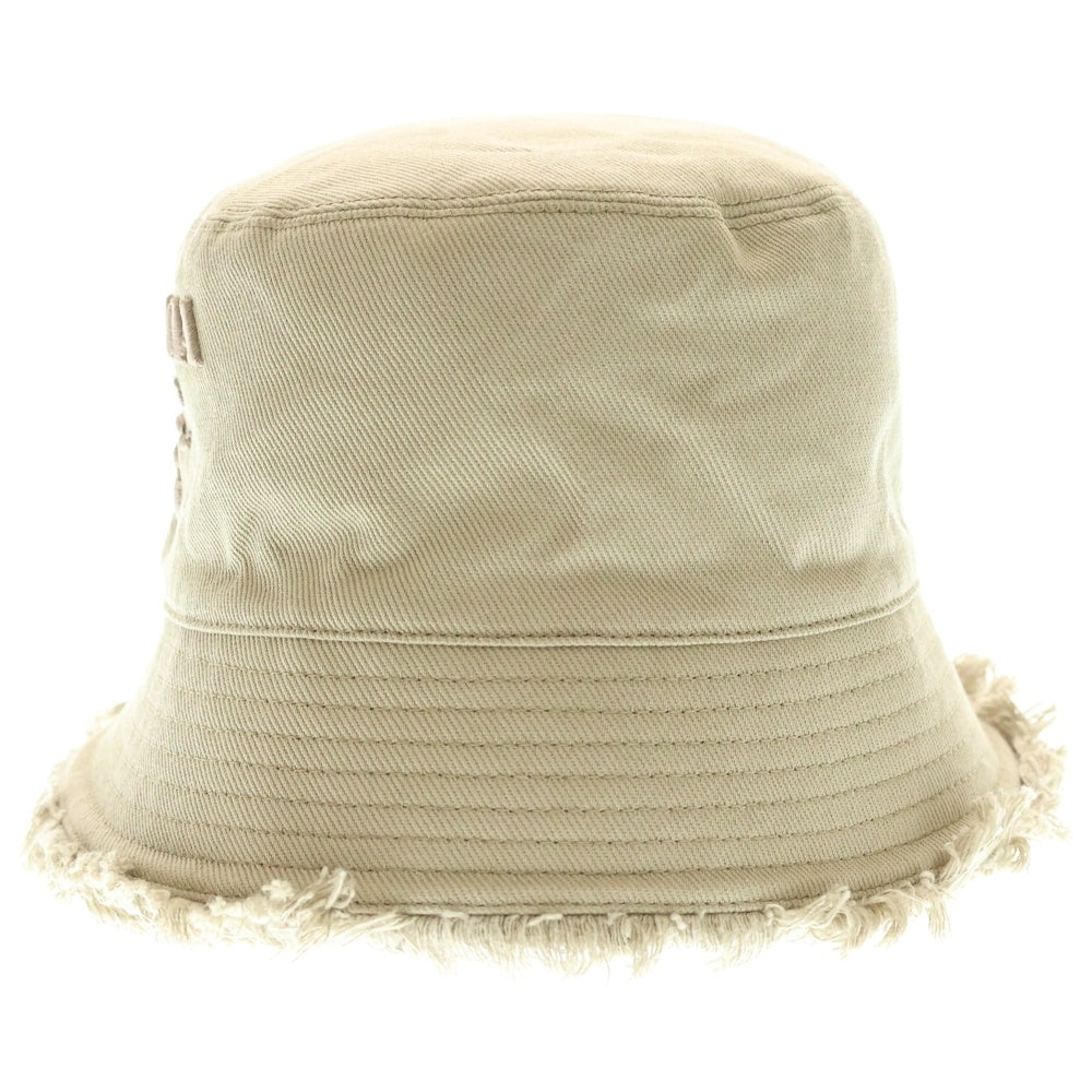 PRADA(プラダ) 23SS ロゴ刺繍 フリンジバケットハット ベージュ 1HC137 2CXJ