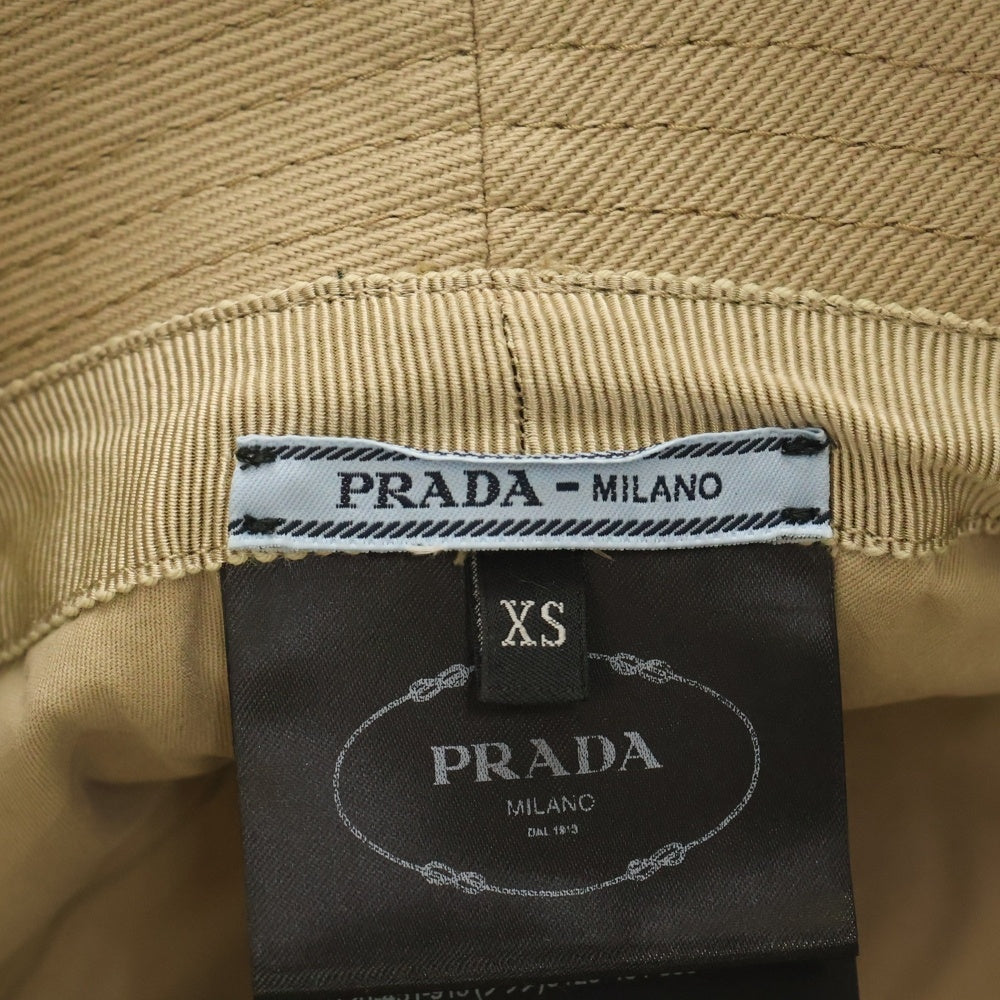PRADA(プラダ) 23SS ロゴ刺繍 フリンジバケットハット ベージュ 1HC137 2CXJ