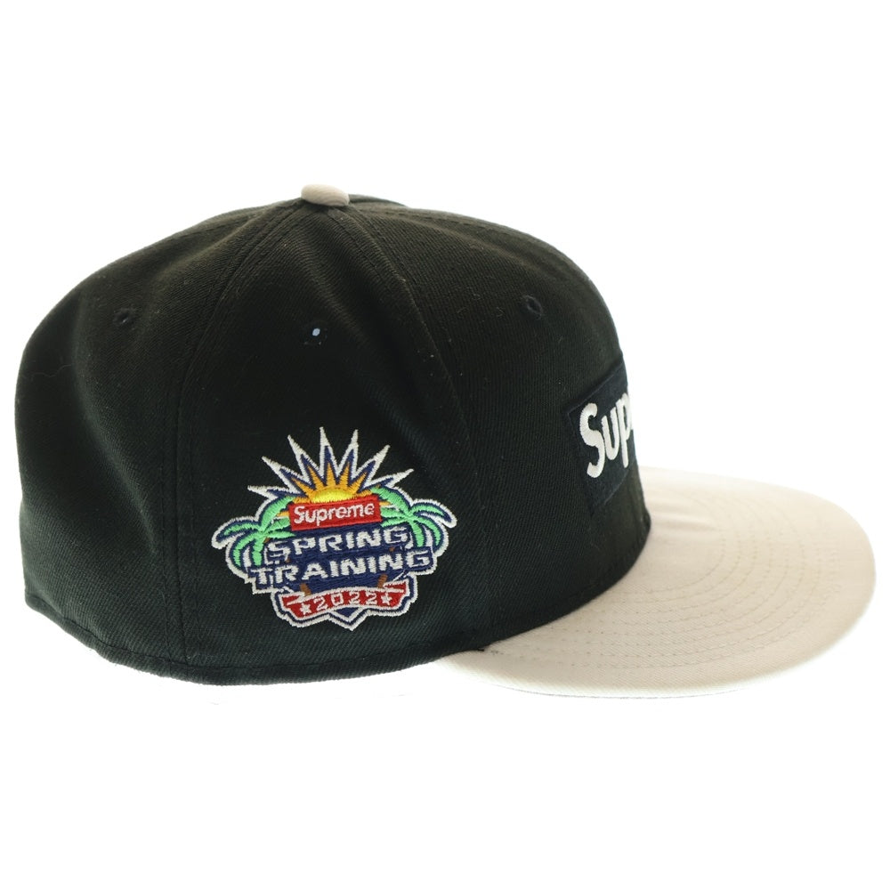 SUPREME(シュプリーム) 22SS×New Era 2tone Box Logo cap ツートン ボックスロゴ ワッペン付き ベースボールキャップ ブラック/ホワイト