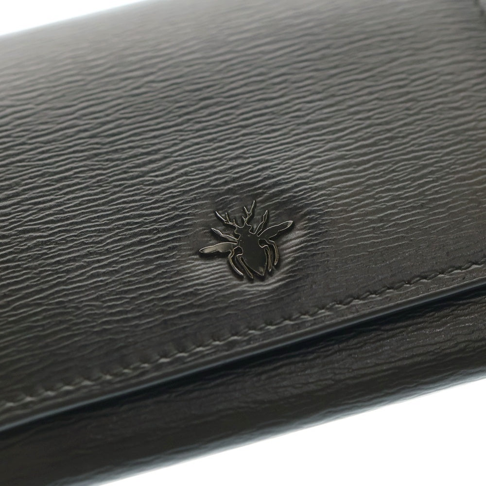 Dior HOMME(ディオールオム) BEEモチーフ 二つ折りカードケース レザー ブラック