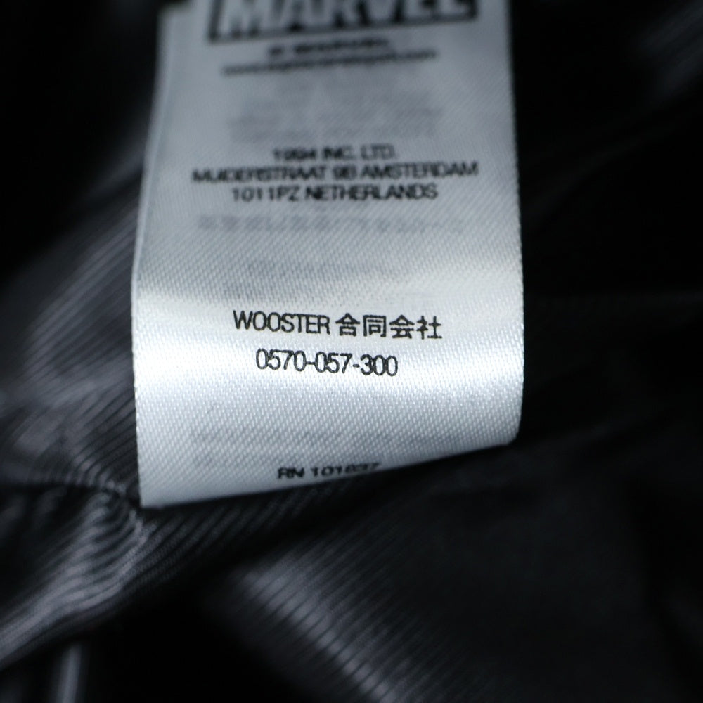 SUPREME(シュプリーム) 22SS Silver Surfer Leather Varsity Jacket フロントロゴ ジップアップ バーシティジャケット ブラック