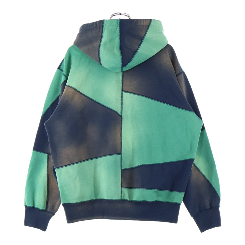 SUPREME(シュプリーム) 20AW Patchwork Hooded Sweatshirt パッチワーク フロントロゴ フーディプルオーバーパーカー ブラック/グリーン