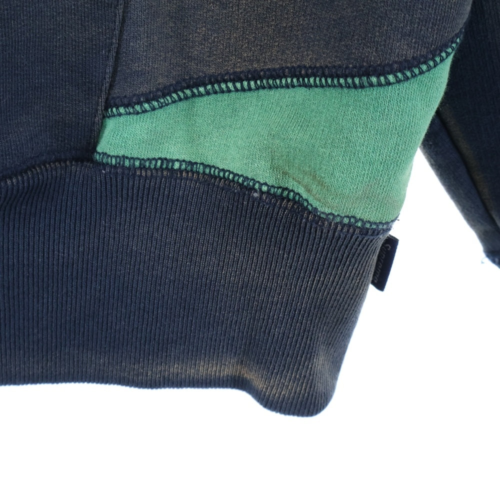 SUPREME(シュプリーム) 20AW Patchwork Hooded Sweatshirt パッチワーク フロントロゴ フーディプルオーバーパーカー ブラック/グリーン