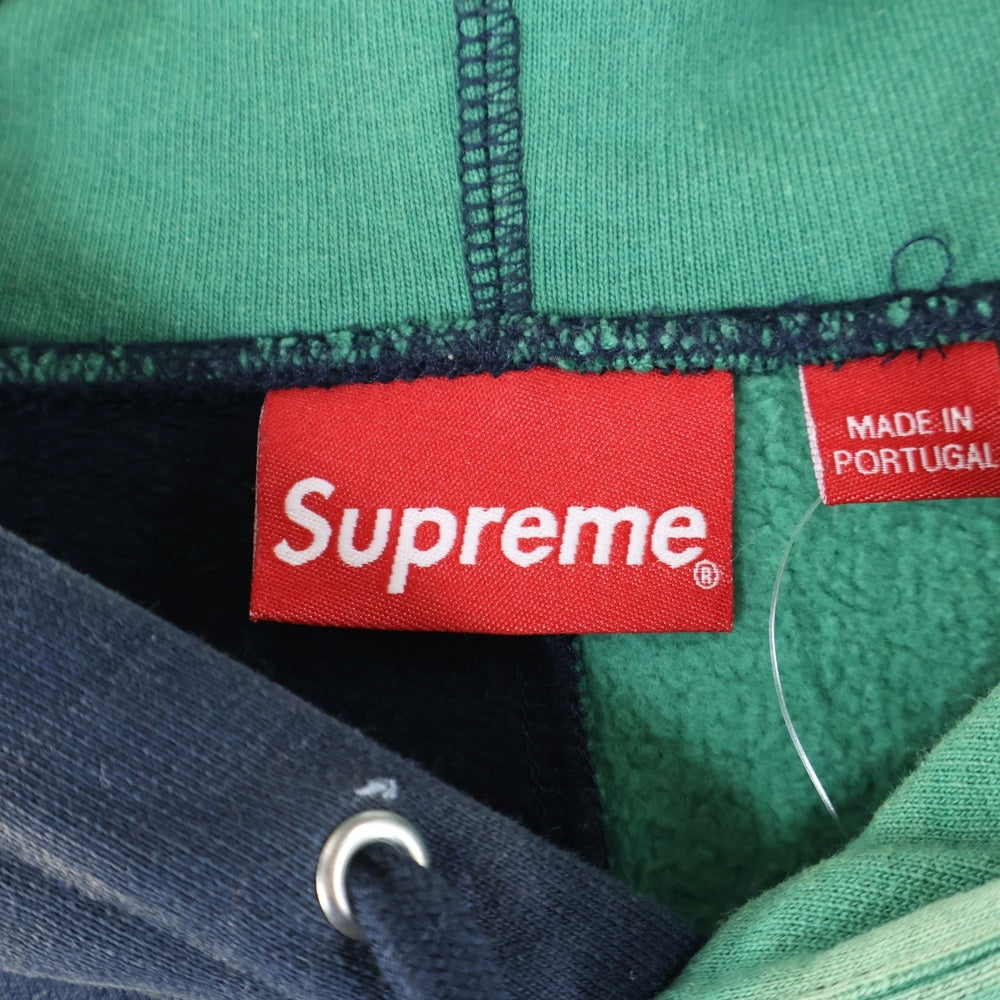 SUPREME(シュプリーム) 20AW Patchwork Hooded Sweatshirt パッチワーク フロントロゴ フーディプルオーバーパーカー ブラック/グリーン