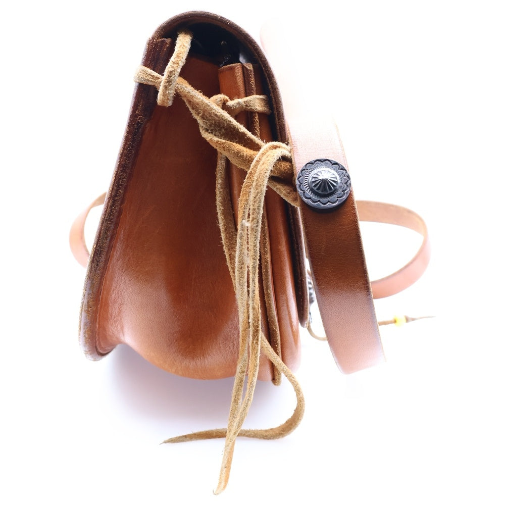 goro's(ゴローズ) 金メタルフラワーコンチョ付き サドルレザーバケット