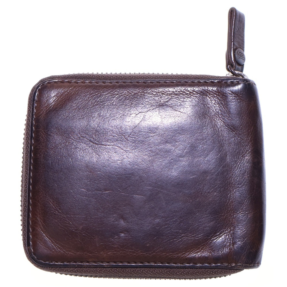 DIESEL(ディーゼル) ロゴ刻印 ジップウォレット ブラウン