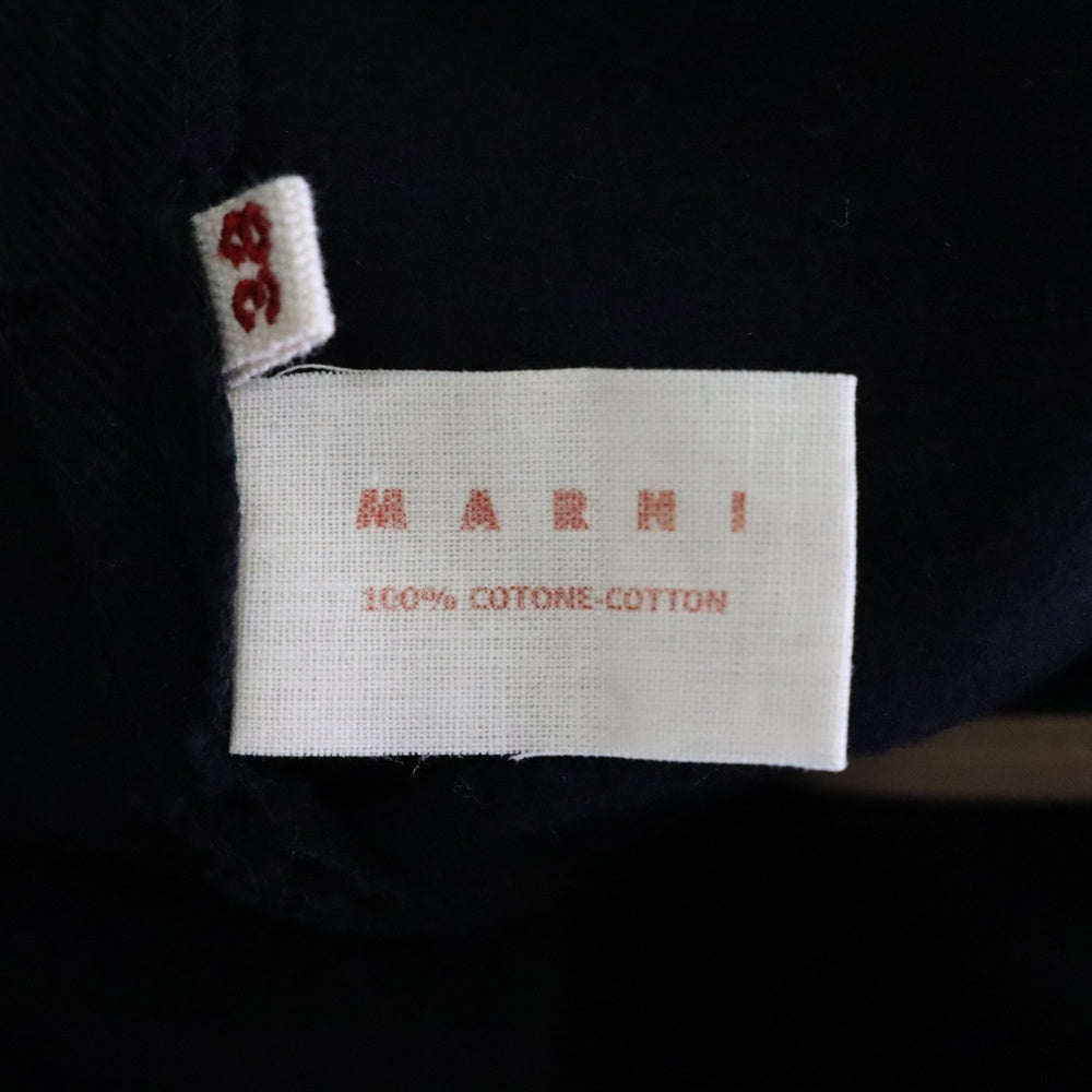 MARNI(マルニ) 裾ボタン ストレートパンツ ネイビー