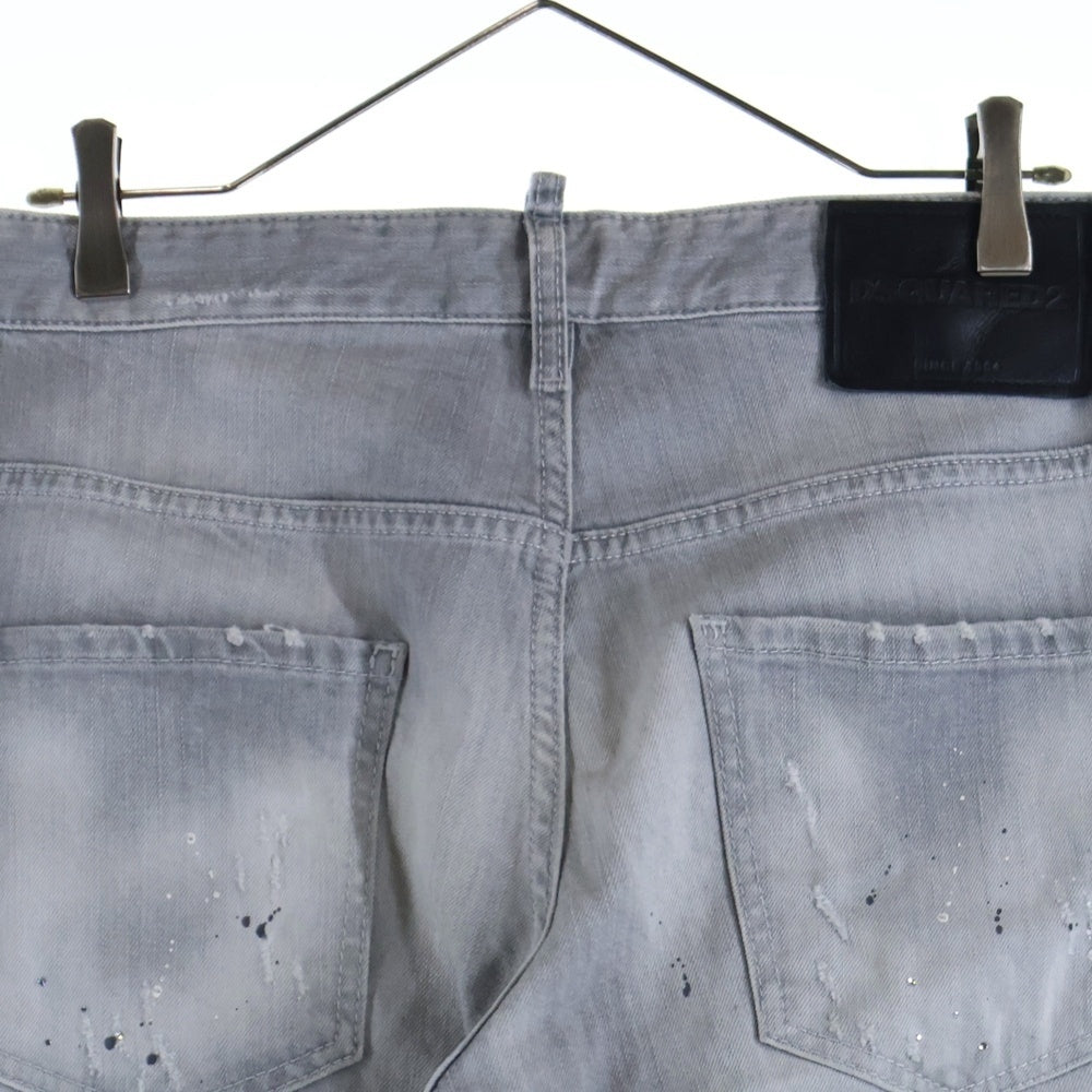 DSQUARED2(ディースクエアード) ライトストーン付き ダメージデニムパンツ グレー S74LB1244 S30260