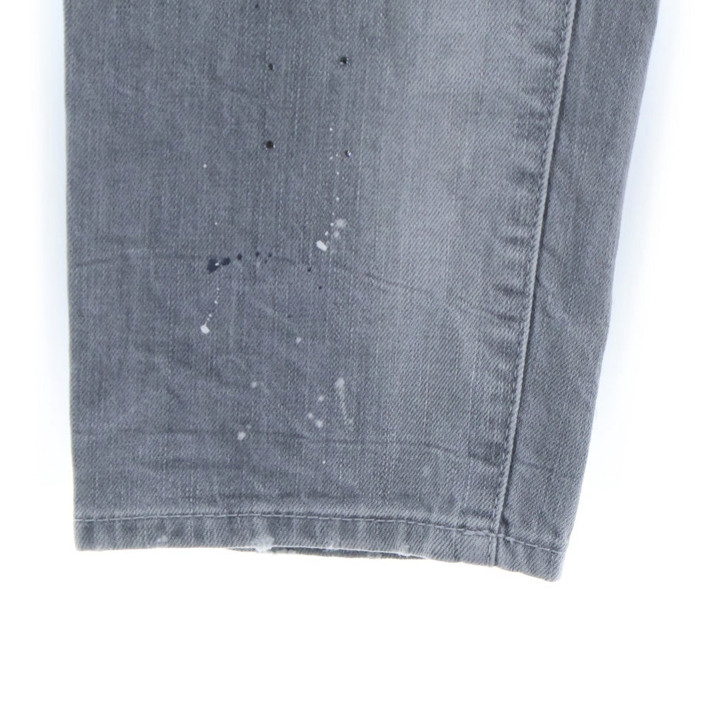 DSQUARED2(ディースクエアード) ライトストーン付き ダメージデニムパンツ グレー S74LB1244 S30260