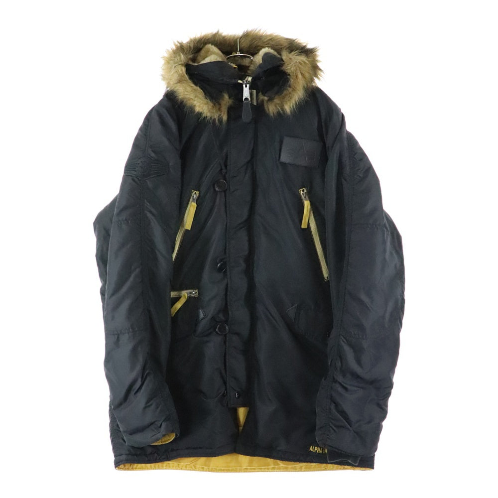 ALPHA INDUSTRIES(アルファ インダストリーズ) N-3B ファー付き モッズコート ブラック 1002322