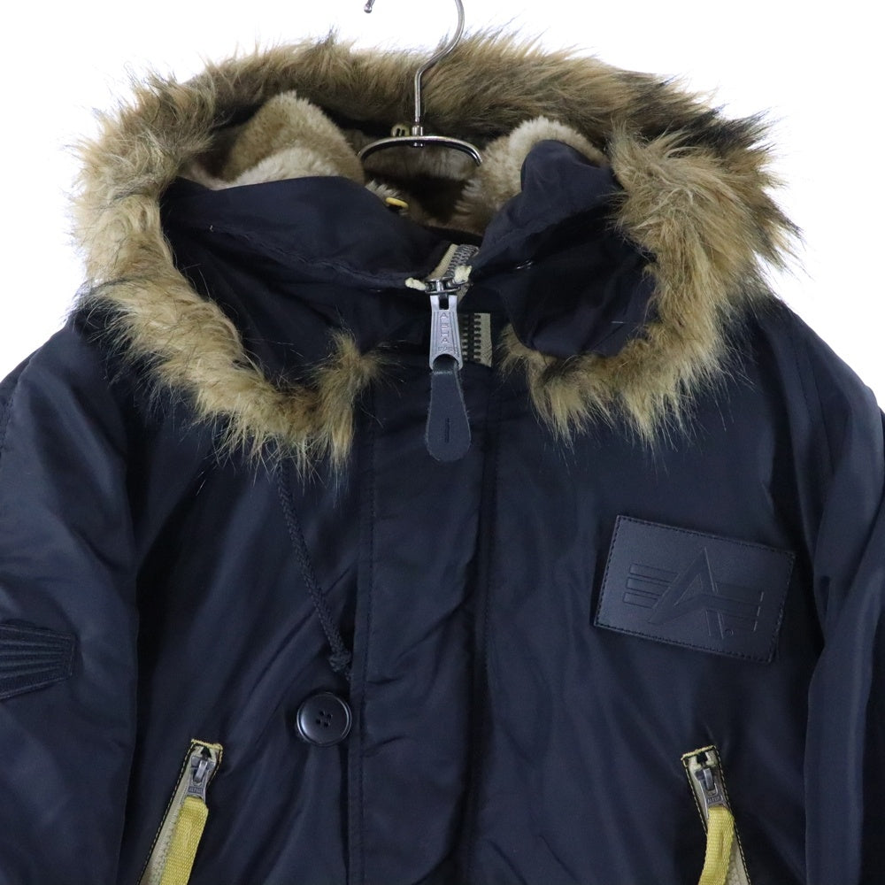 ALPHA INDUSTRIES(アルファ インダストリーズ) N-3B ファー付き モッズコート ブラック 1002322