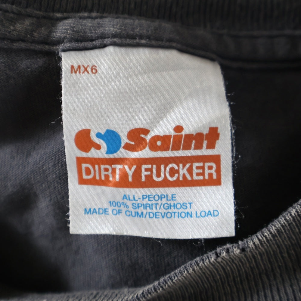 SAINT MICHAEL(セントマイケル) 25SS LOVEプリント 半袖Tシャツ カットソー ブラック SM-HR8-0000-012