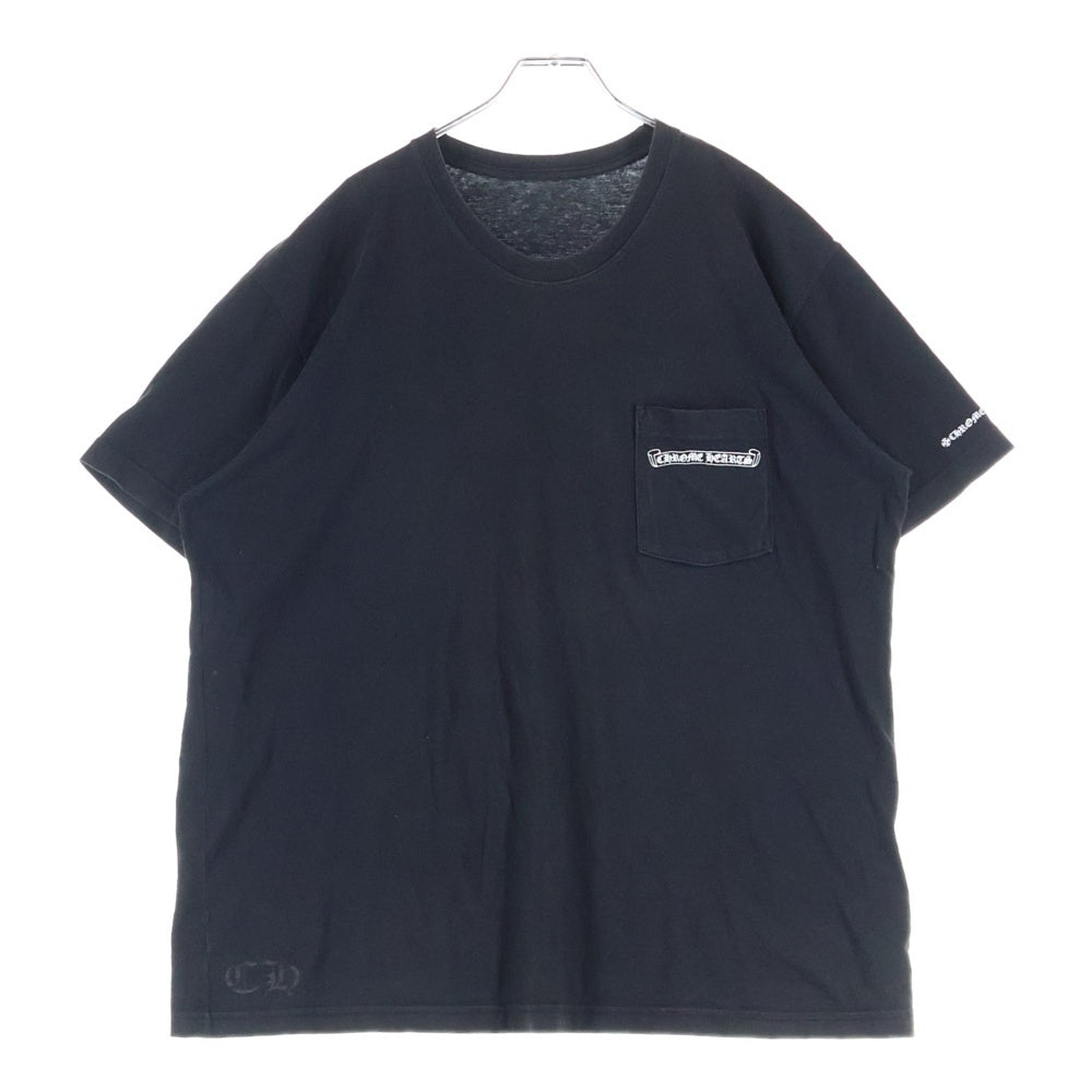 CHROME HEARTS(クロムハーツ) CH T-SHIRT スクロールラベルプリント クルーネック ポケット 半袖Tシャツ