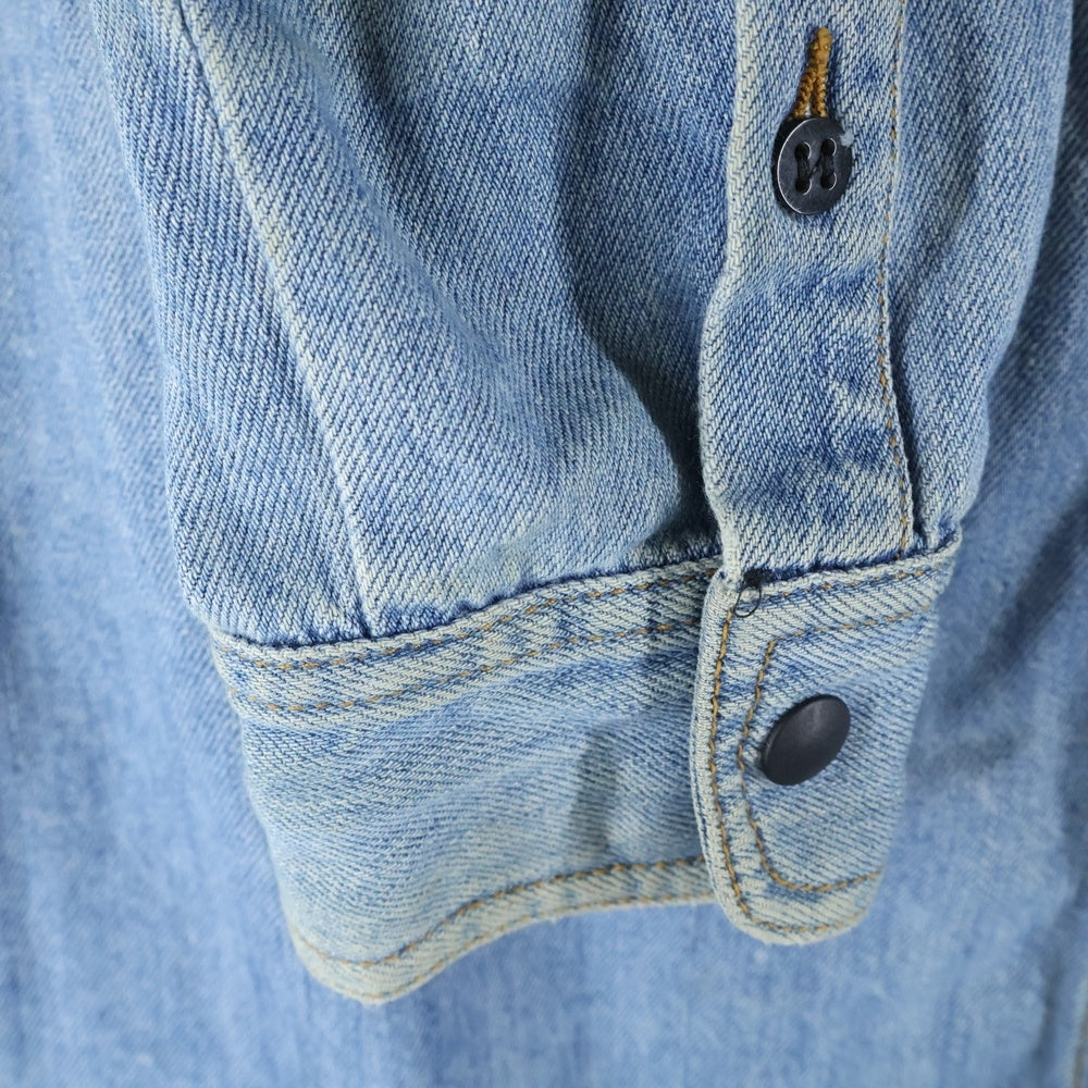 Palm Angels(パームエンジェルス) ロゴバックプリント デニムシャツ インディゴ PMYD002F18418005