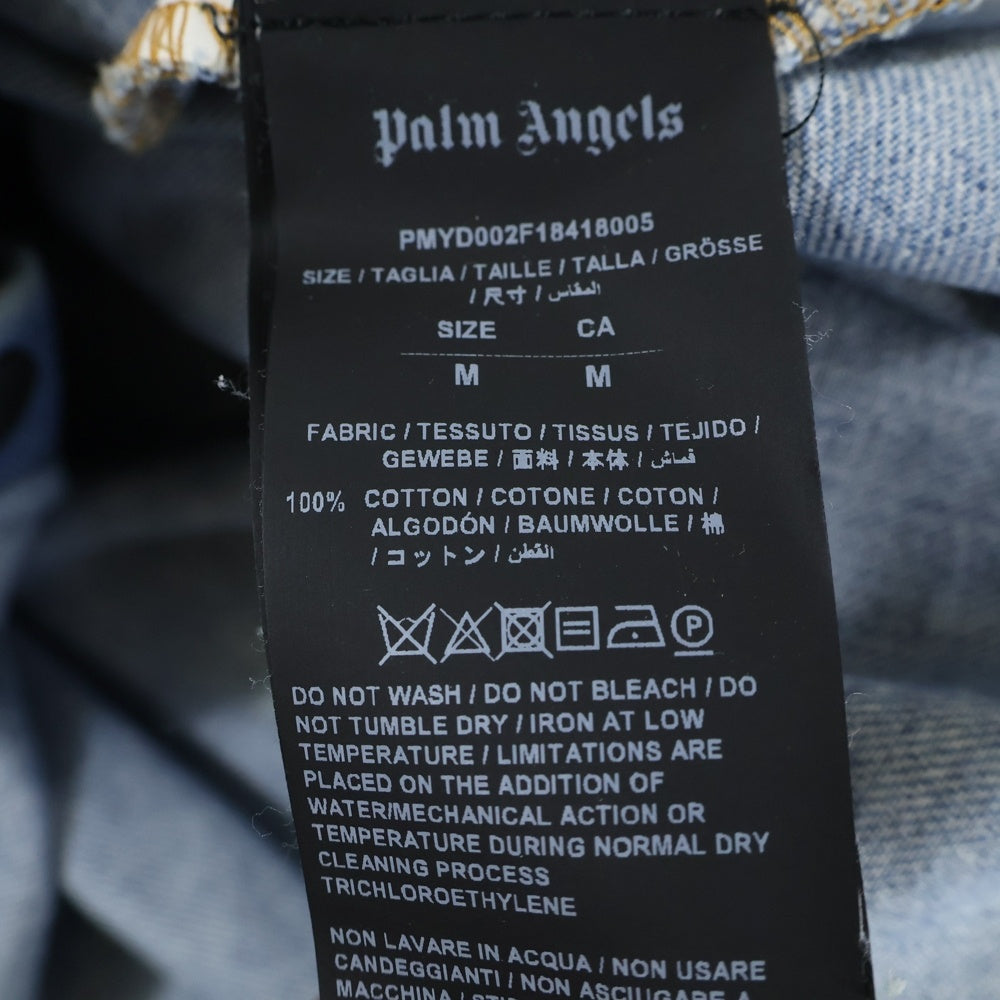 Palm Angels(パームエンジェルス) ロゴバックプリント デニムシャツ インディゴ PMYD002F18418005
