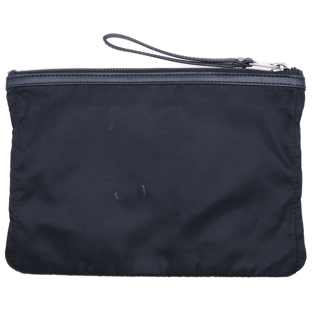 DIESEL(ディーゼル) イーグル刺繍 ナイロンクラッチバッグ ブラック