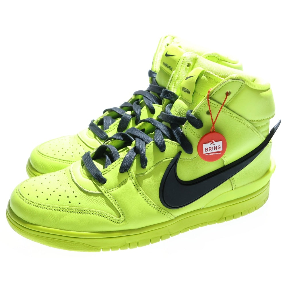NIKE(ナイキ) ×AMBUSH DUNK HIGH FLASH LIME アンブッシュ ダンク フラッシュライム ハイカットスニーカー ネオングリーン US10.5/28.5cm CU7544-300