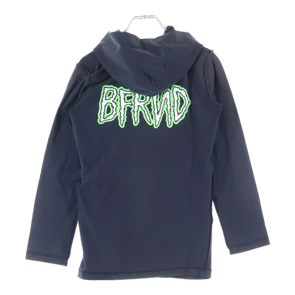 BALENCIAGA(バレンシアガ) ×BFRND Long-Sleeve Hooded T-Shirt ロゴプリント ネックホルダー付き ロングスリーブフーデッドTシャツ ブラック 787350 TQVG9