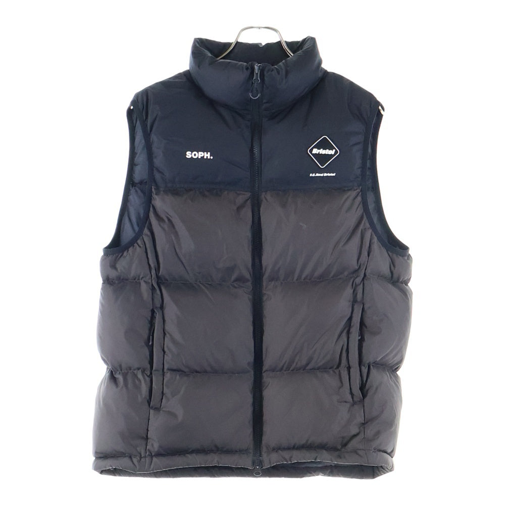 F.C.R.B./F.C.Real Bristol/FCRB(エフシーアールビー/エフシーレアルブリストル) DOWN VEST ロゴプリント ダウンベスト ブラック/カーキ FCRB-232031