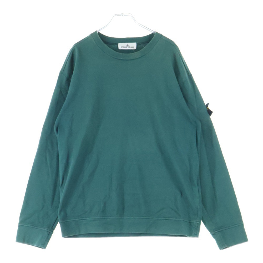 STONE ISLAND(ストーンアイランド) ガーメントダイスウェット アームロゴパッチ ロングスリーブTシャツ グリーン 101563750