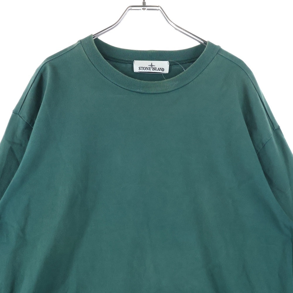 STONE ISLAND(ストーンアイランド) ガーメントダイスウェット アームロゴパッチ ロングスリーブTシャツ グリーン 101563750
