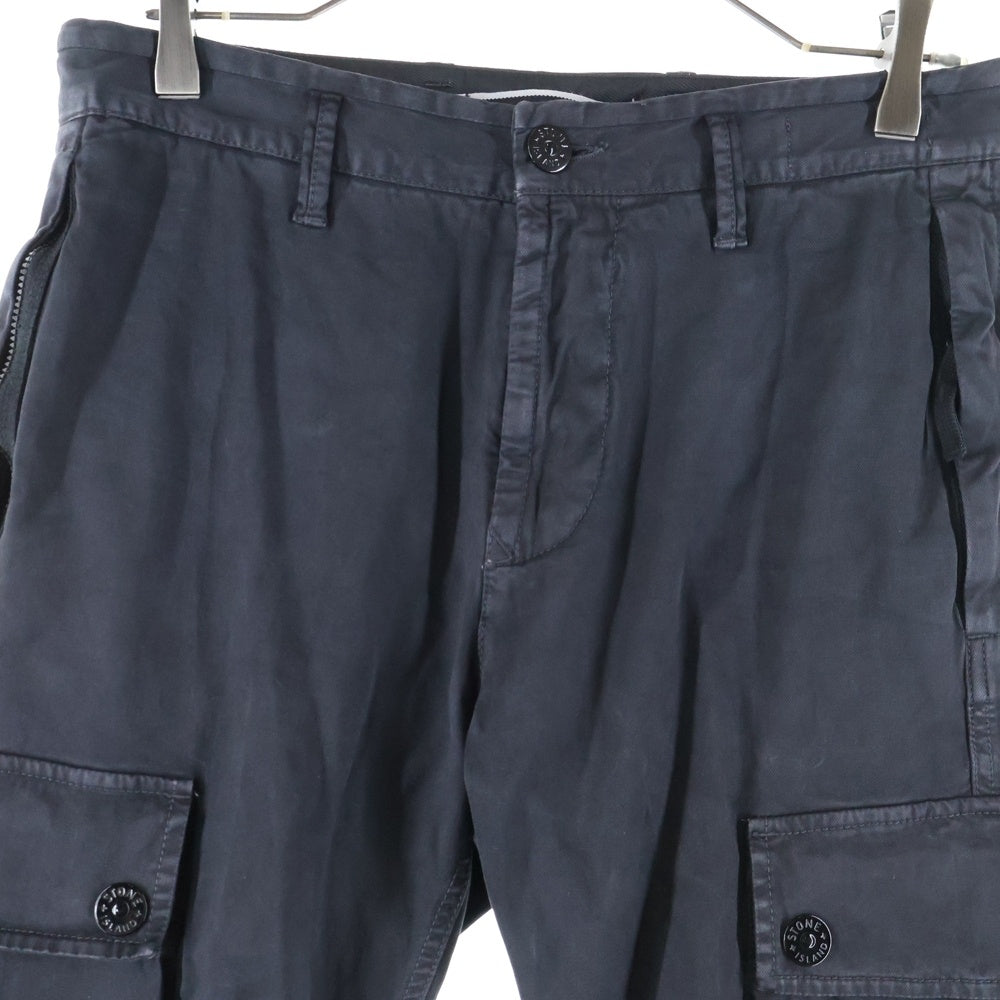 STONE ISLAND(ストーンアイランド) STRETCH BROKEN TWILL ORGANIC COTTON OLD EFFECT ストレッチブロークン カーゴパンツ ブラック 8115303L1