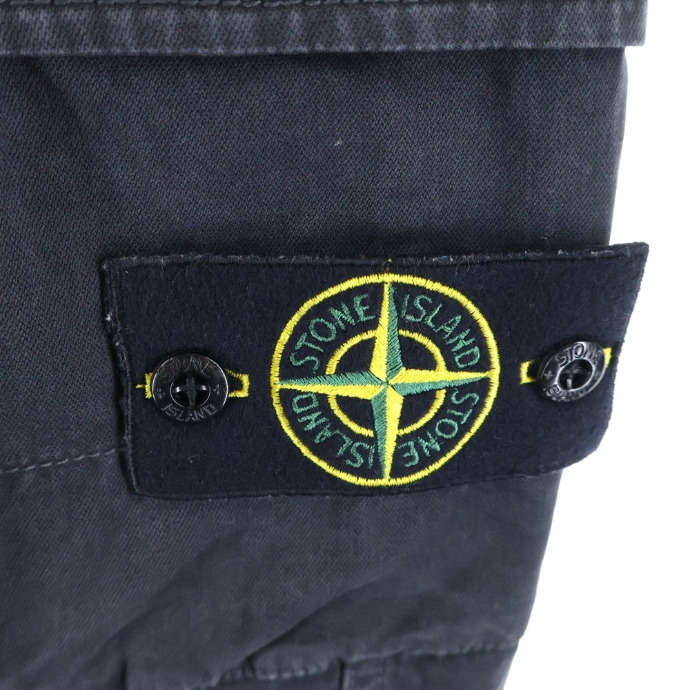 STONE ISLAND(ストーンアイランド) STRETCH BROKEN TWILL ORGANIC COTTON OLD EFFECT ストレッチブロークン カーゴパンツ ブラック 8115303L1