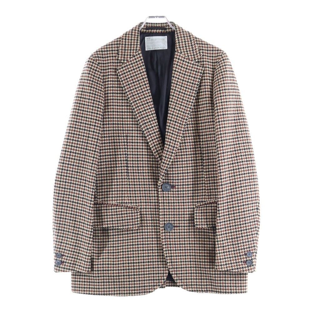 kolor(カラー) 18AW BIKKUGAN CLUB JACKET ビッグガン クラブ 千鳥柄 テーラードジャケット ブラウン 18WCM-J04107