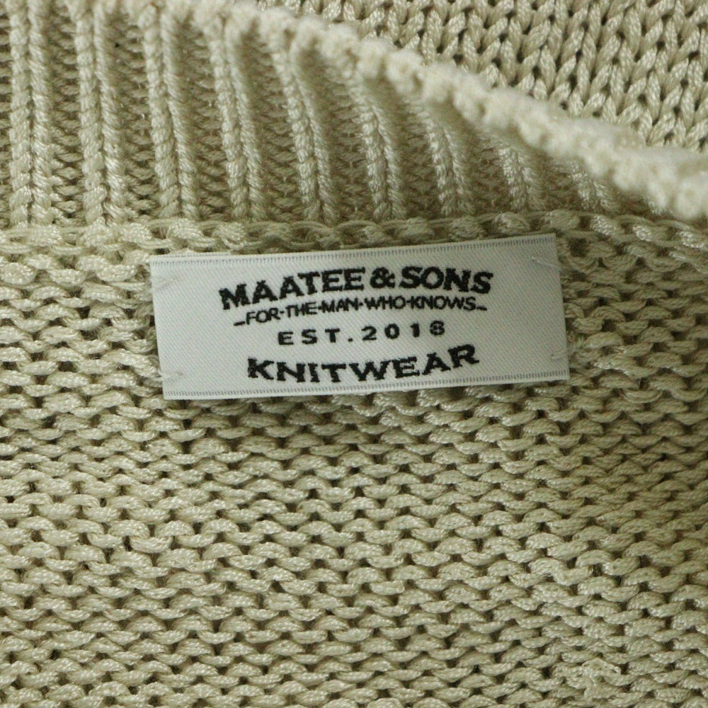 MAATEE&SONS(マーティーアンドサンズ) NO/B CARDIGAN ノーボタン ニットカーディガン ベージュ MT3103-0101