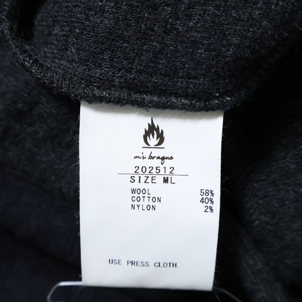 m's braque(エムズ ブラック) 20AW ウールコットン カーディガン ブラック