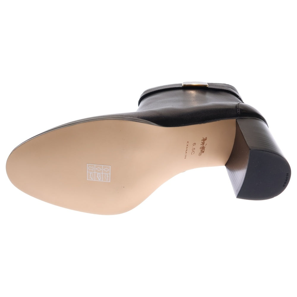 COACH(コーチ) ロゴプレート オリバー ブーティ ショート ブーツ ブラック レディース