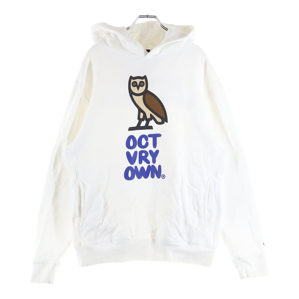 October's Very Own(オクトーバーズベリーオウン) 21SS OVO Bubble Hoodie バブル ロゴプリント プルオーバーパーカー ホワイト