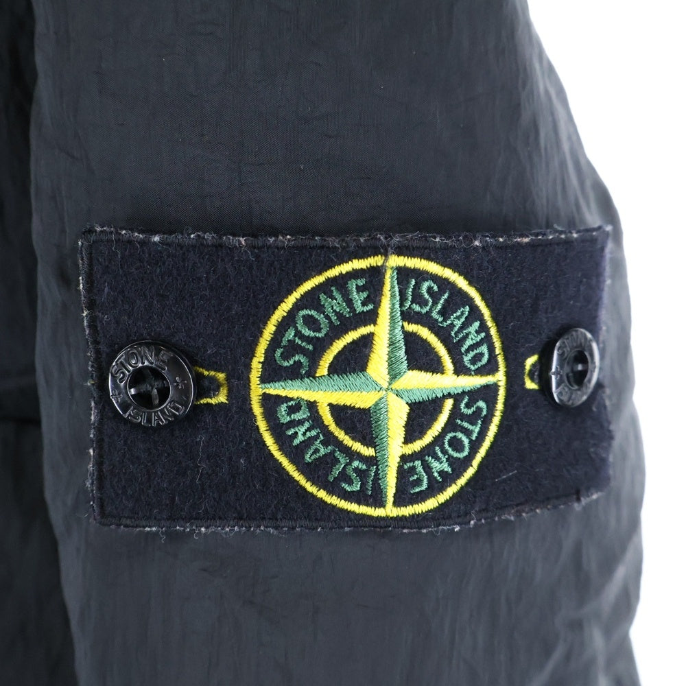 STONE ISLAND(ストーンアイランド) ガーメントダイ ナイロンメタル フーデッド ジップアップダウンジャケット ブラック 771543619