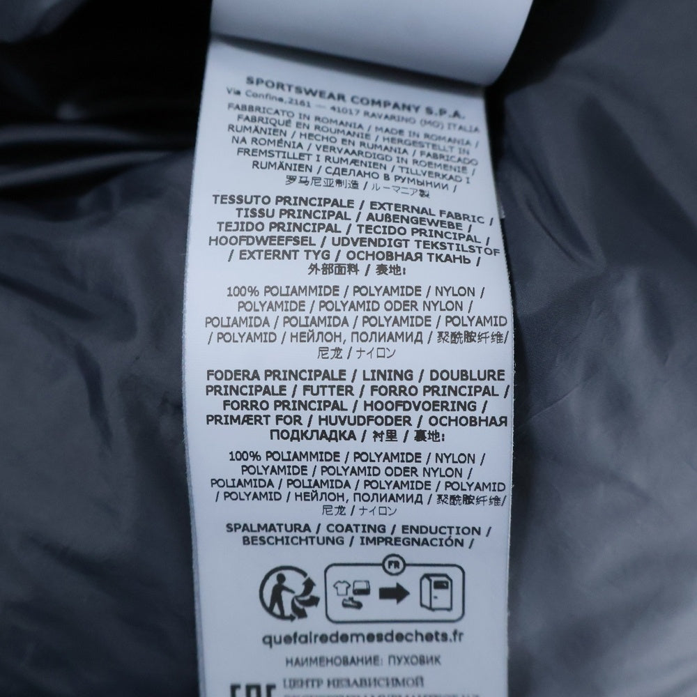 STONE ISLAND(ストーンアイランド) ガーメントダイ ナイロンメタル フーデッド ジップアップダウンジャケット ブラック 771543619