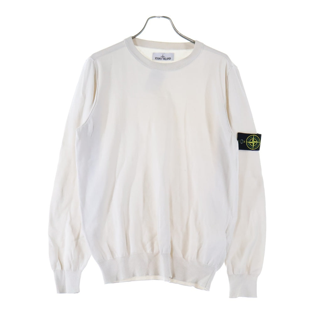 STONE ISLAND(ストーンアイランド) 22SS SOFT COTTON CREW ソフトコットン クルーネックニットセーター 7615540B2 ホワイト