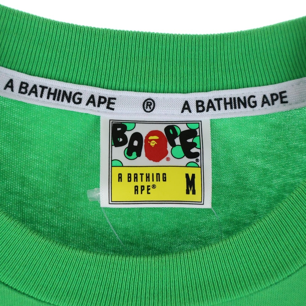 A BATHING APE(アベイシングエイプ) ロゴワッペン クルーネック半袖Tシャツ 001TEK201317M グリーン