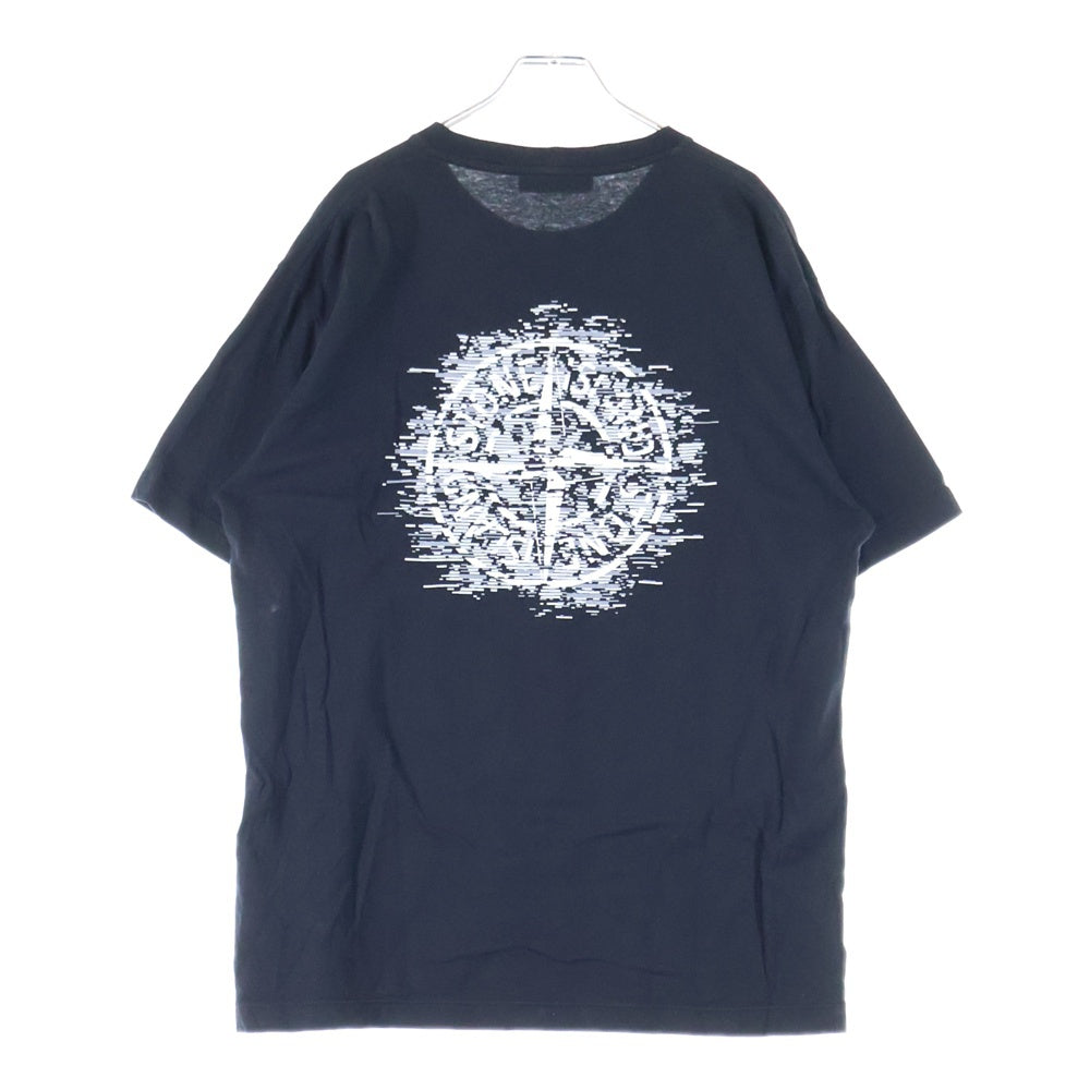 STONE ISLAND(ストーンアイランド) バックロゴ ラバープリント クルーネック 半袖Tシャツ ブラック カットソー 78152NS89