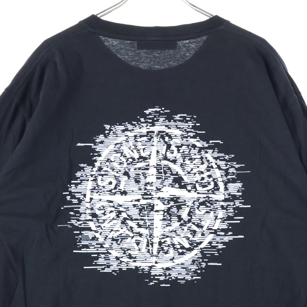 STONE ISLAND(ストーンアイランド) バックロゴ ラバープリント クルーネック 半袖Tシャツ ブラック カットソー 78152NS89