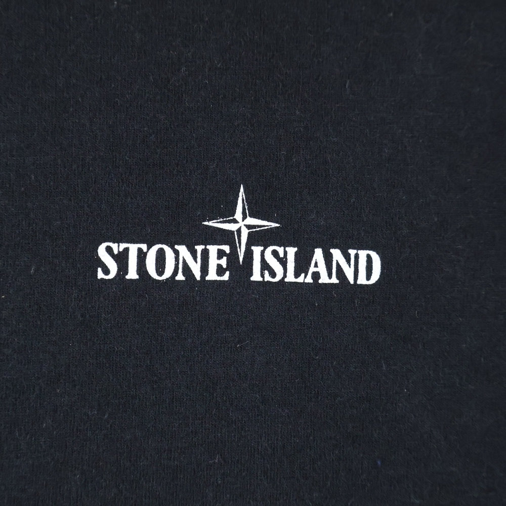 STONE ISLAND(ストーンアイランド) バックロゴ ラバープリント クルーネック 半袖Tシャツ ブラック カットソー 78152NS89