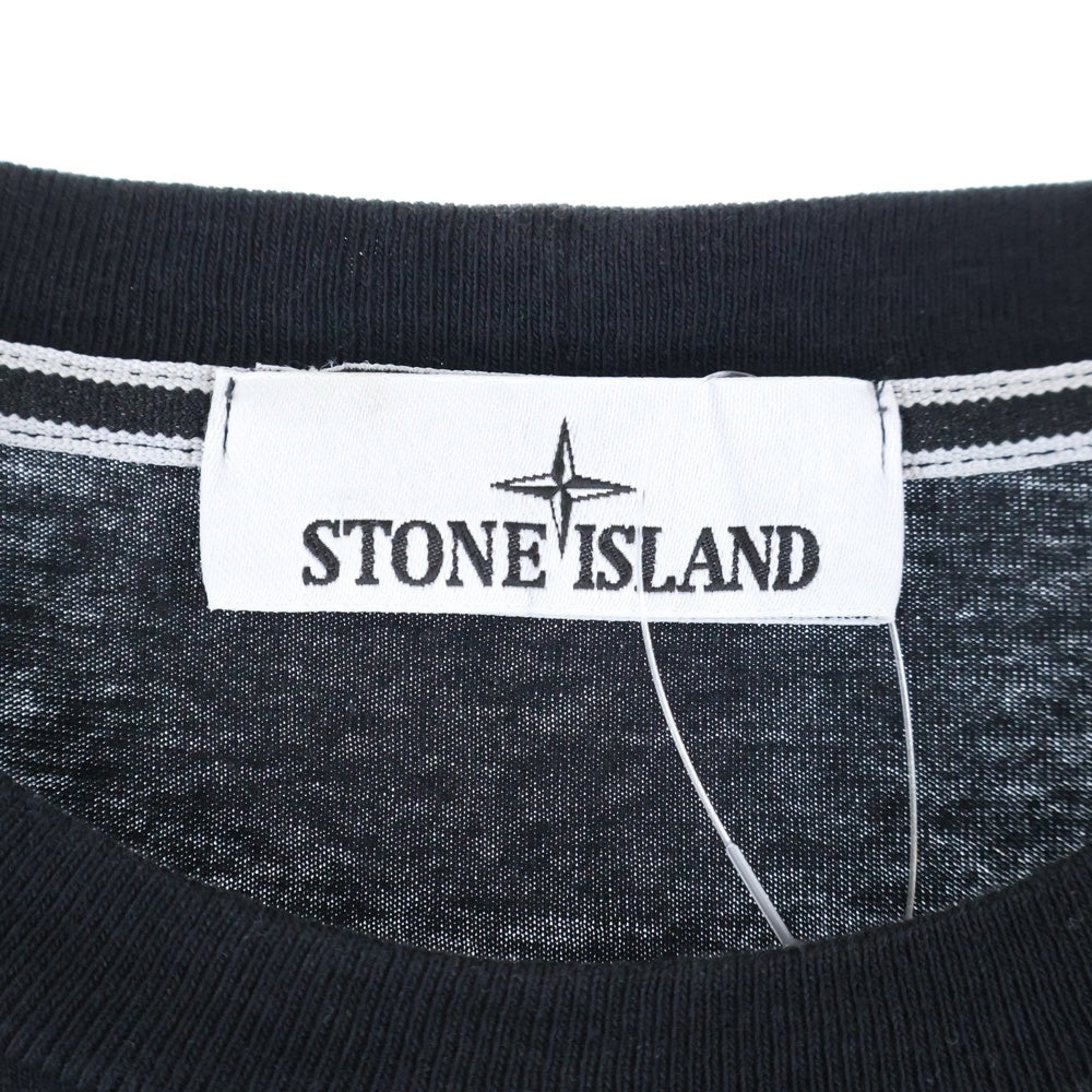 STONE ISLAND(ストーンアイランド) バックロゴ ラバープリント クルーネック 半袖Tシャツ ブラック カットソー 78152NS89