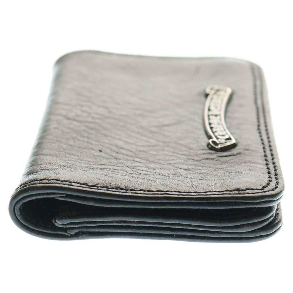 CHROME HEARTS(クロムハーツ) CARD CASE スクロールラベル レザーカードケース ブラック