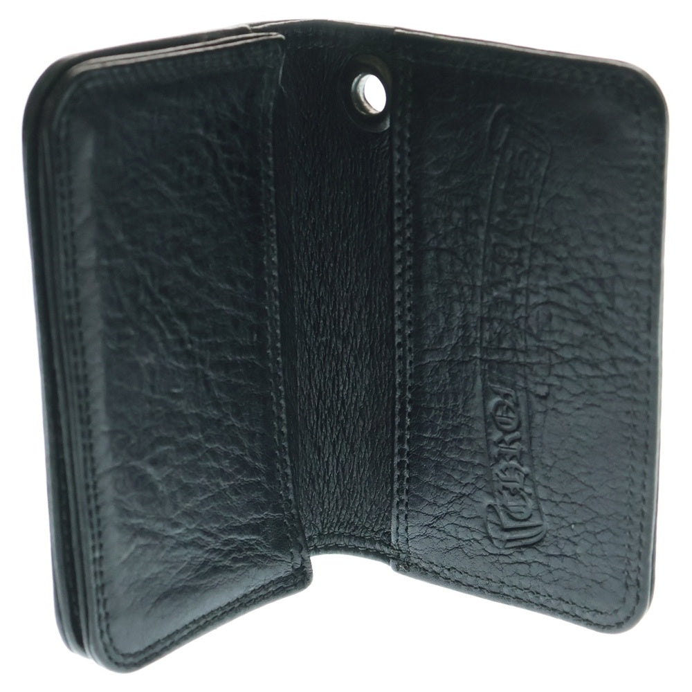 CHROME HEARTS(クロムハーツ) CARD CASE スクロールラベル レザーカードケース ブラック