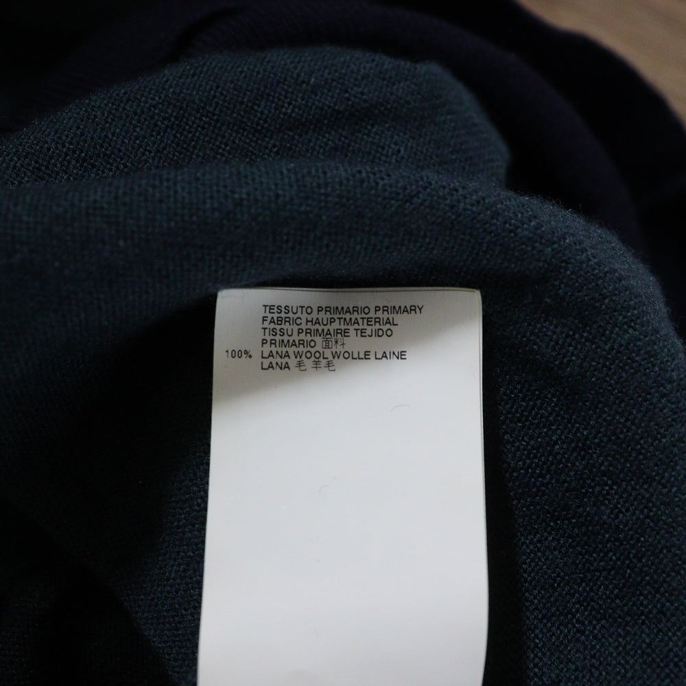 MM6 Maison Margiela(エムエムシックスメゾンマルジェラ) Vネック ニット半袖カットソー グリーン/ネイビー レディース