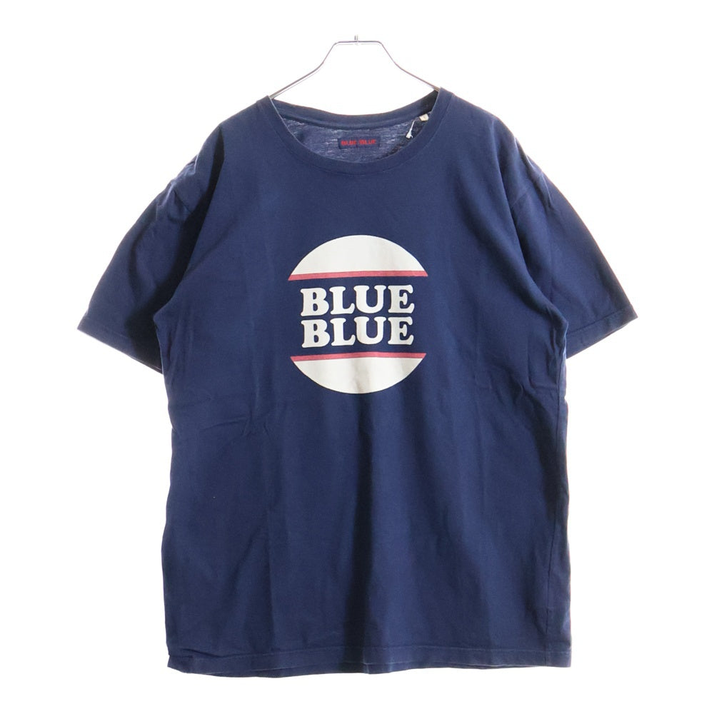 BLUE BLUE(ブルーブルー) フロントプリント クルーネック半袖Tシャツ ネイビー