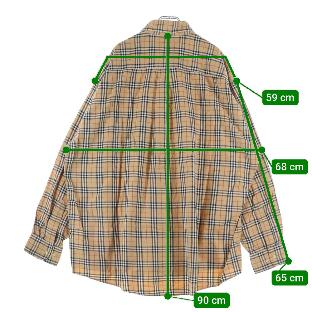 BURBERRY LONDON(バーバリーロンドン) ノバチェック ボタンダウン 長袖シャツ ベージュ