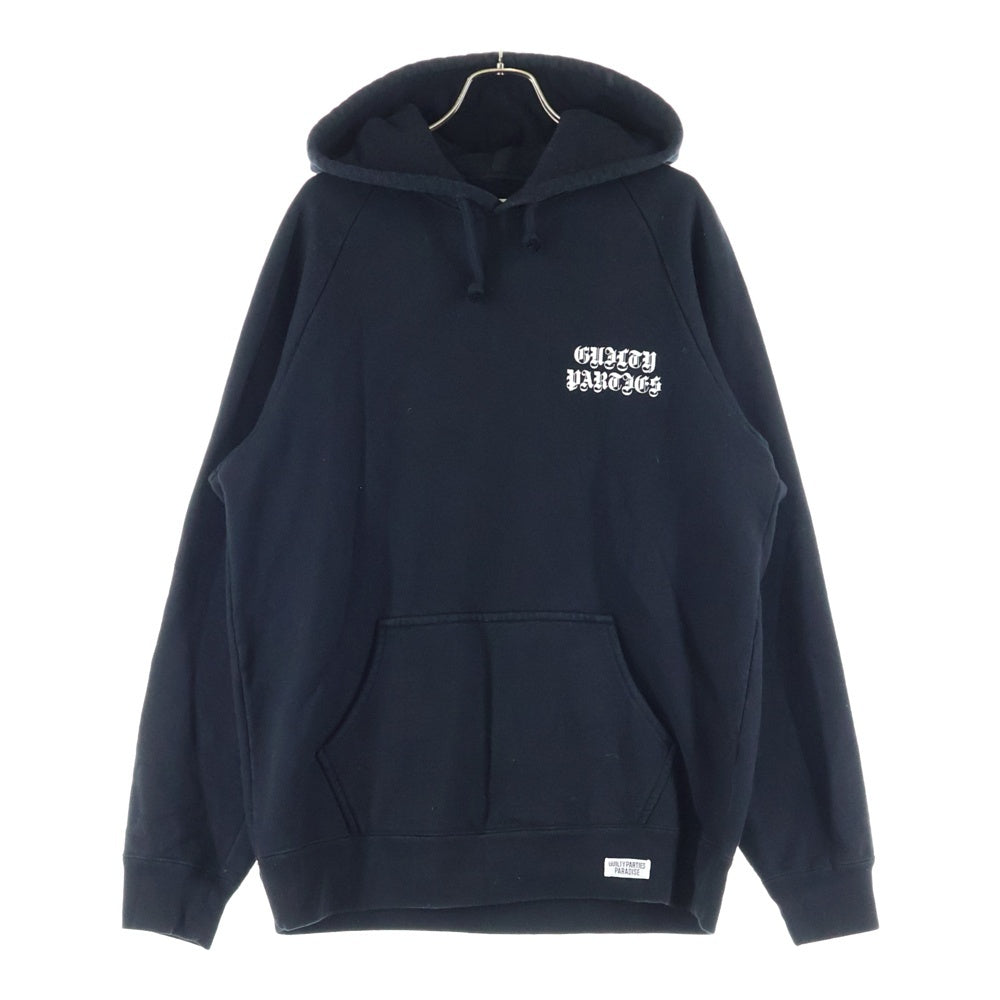 WACKO MARIA(ワコマリア) 24AW MIDDLE WEIGHT PULLOVER HOODED SWEAT SHIRT ロゴ刺繍 プルオーバーパーカー ブラック