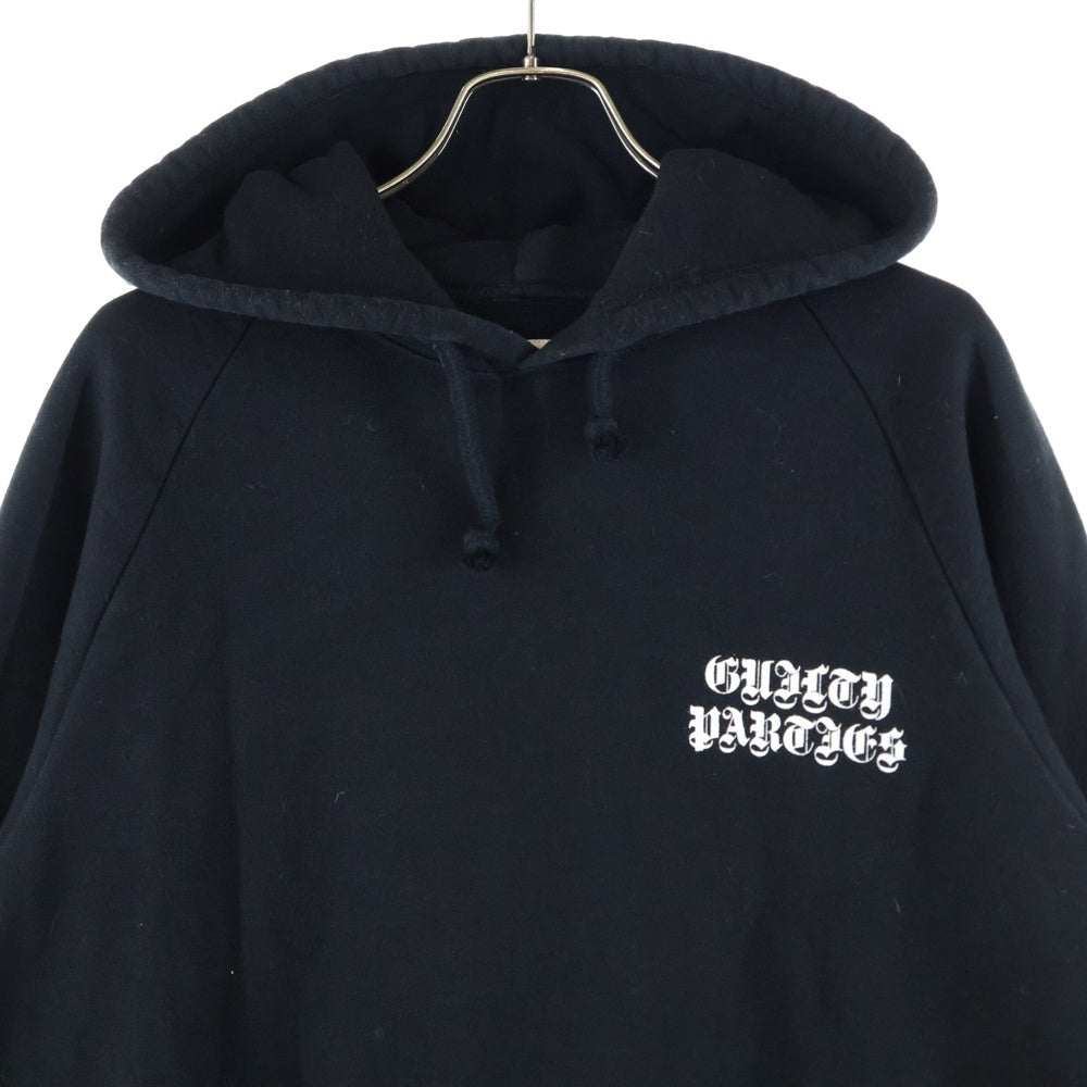 WACKO MARIA(ワコマリア) 24AW MIDDLE WEIGHT PULLOVER HOODED SWEAT SHIRT ロゴ刺繍 プルオーバーパーカー ブラック