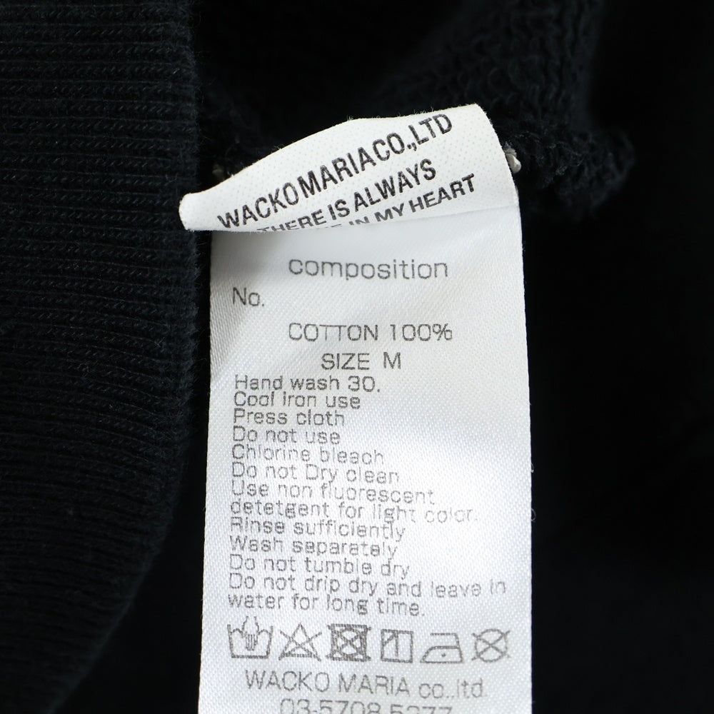 WACKO MARIA(ワコマリア) 24AW MIDDLE WEIGHT PULLOVER HOODED SWEAT SHIRT ロゴ刺繍 プルオーバーパーカー ブラック