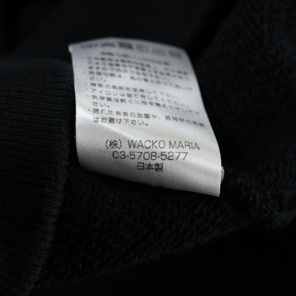 WACKO MARIA(ワコマリア) 24AW MIDDLE WEIGHT PULLOVER HOODED SWEAT SHIRT ロゴ刺繍 プルオーバーパーカー ブラック