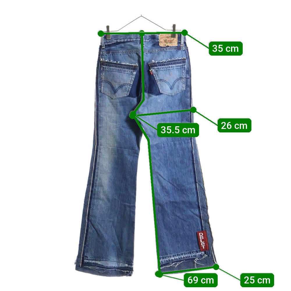 doublet(ダブレット) 22SS QUARTER DENIM UPCYCLE BOOTS-CUT PANTS クオーターデニムアップ サイクルブーツカットパンツ インディゴ 22SS65IT02